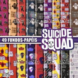 Kit Digital Esquadrão Suicida Fundos Papéis