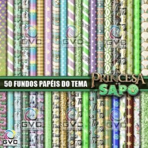 Kit Digital Fundos Papéis A Princesa e o Sapo Princesa Tiana