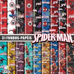 Kit Digital Homem Aranha Fundos Papéis