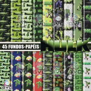 Kit Digital Hulk Fundos Papéis