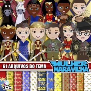 Kit Digital Mulher Maravilha Cute