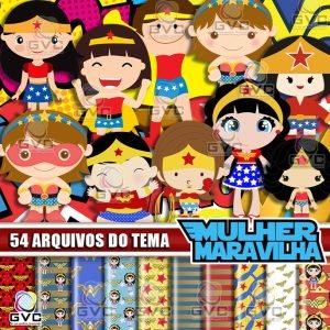 Kit Digital Mulher Maravilha Cute