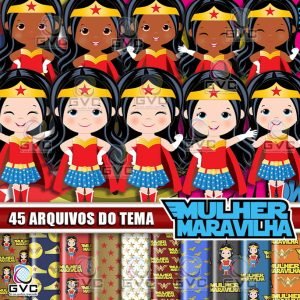 Kit Digital Mulher Maravilha Cute