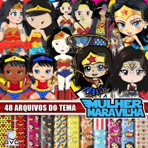 Kit Digital Mulher Maravilha Cute