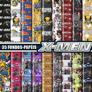 Kit Digital X-Men Fundos Papéis