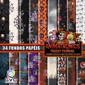 Kit Digital Fundos Papéis Animatronics