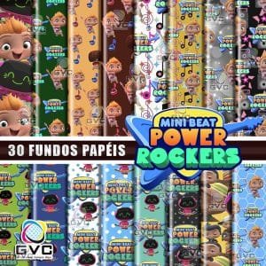 Kit Digital Fundos Papéis Power Rockers