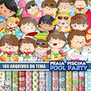 Kit Digital Praia Piscina Pool Party