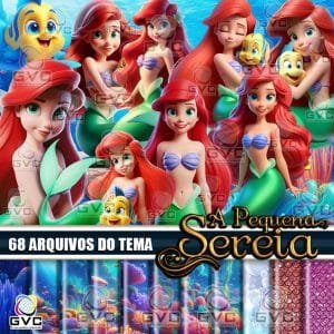 Kit Digital Pequena Sereia 3d